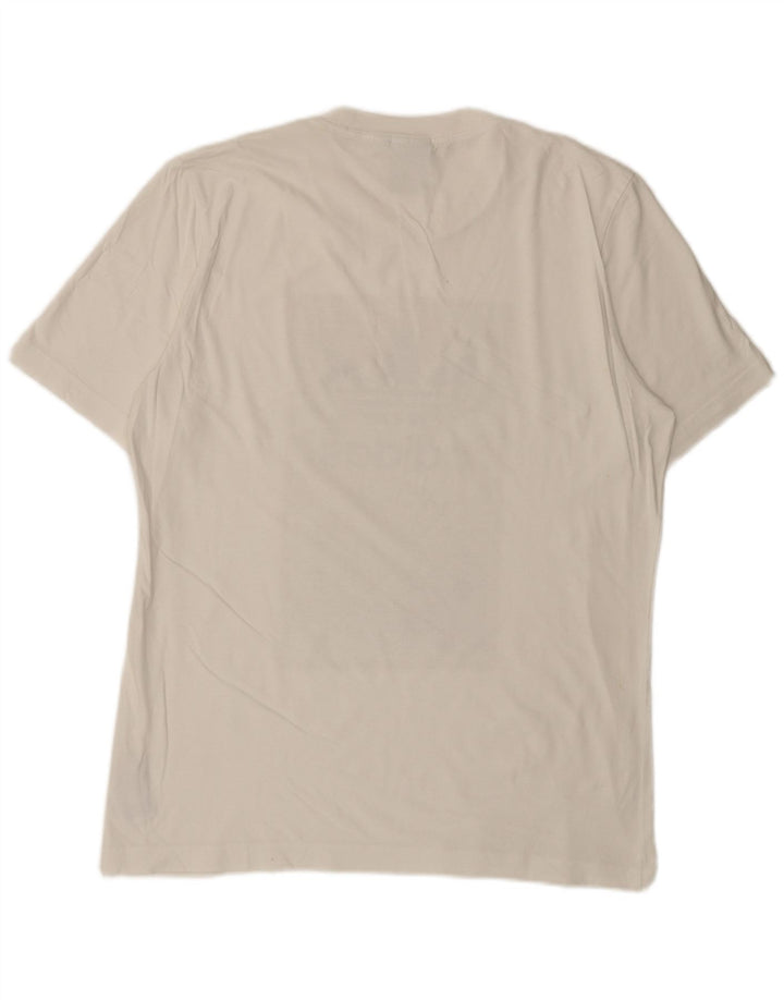 T-shirt grafica da uomo Adidas Top in cotone bianco medio