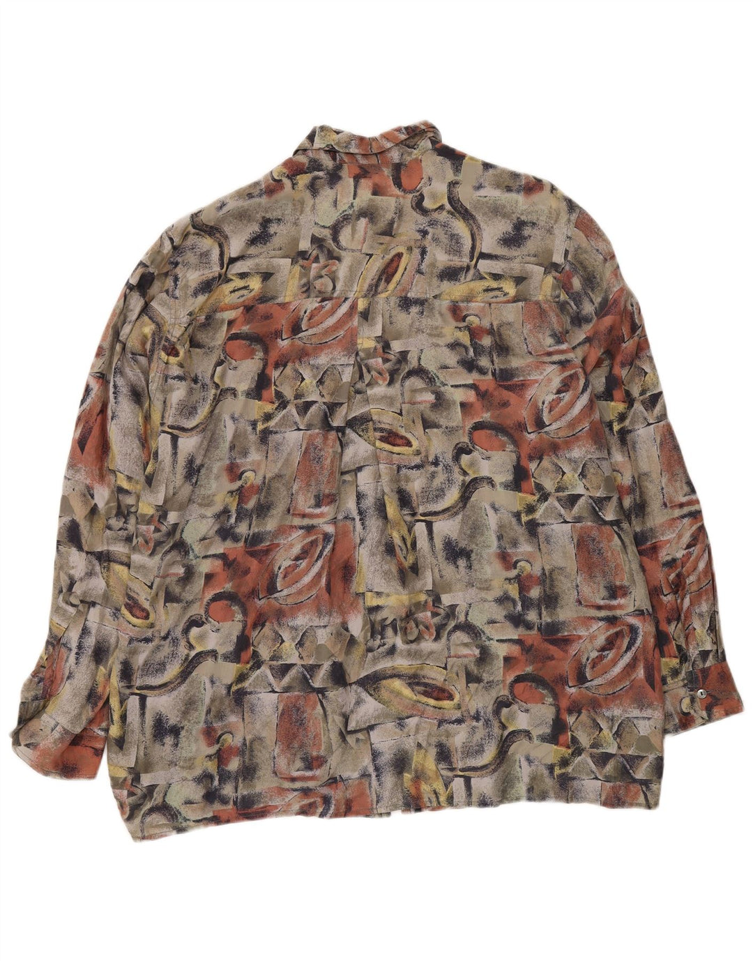 NUOVA camicia da uomo con motivo astratto FAST taglia 41/42 grande seta multicolore