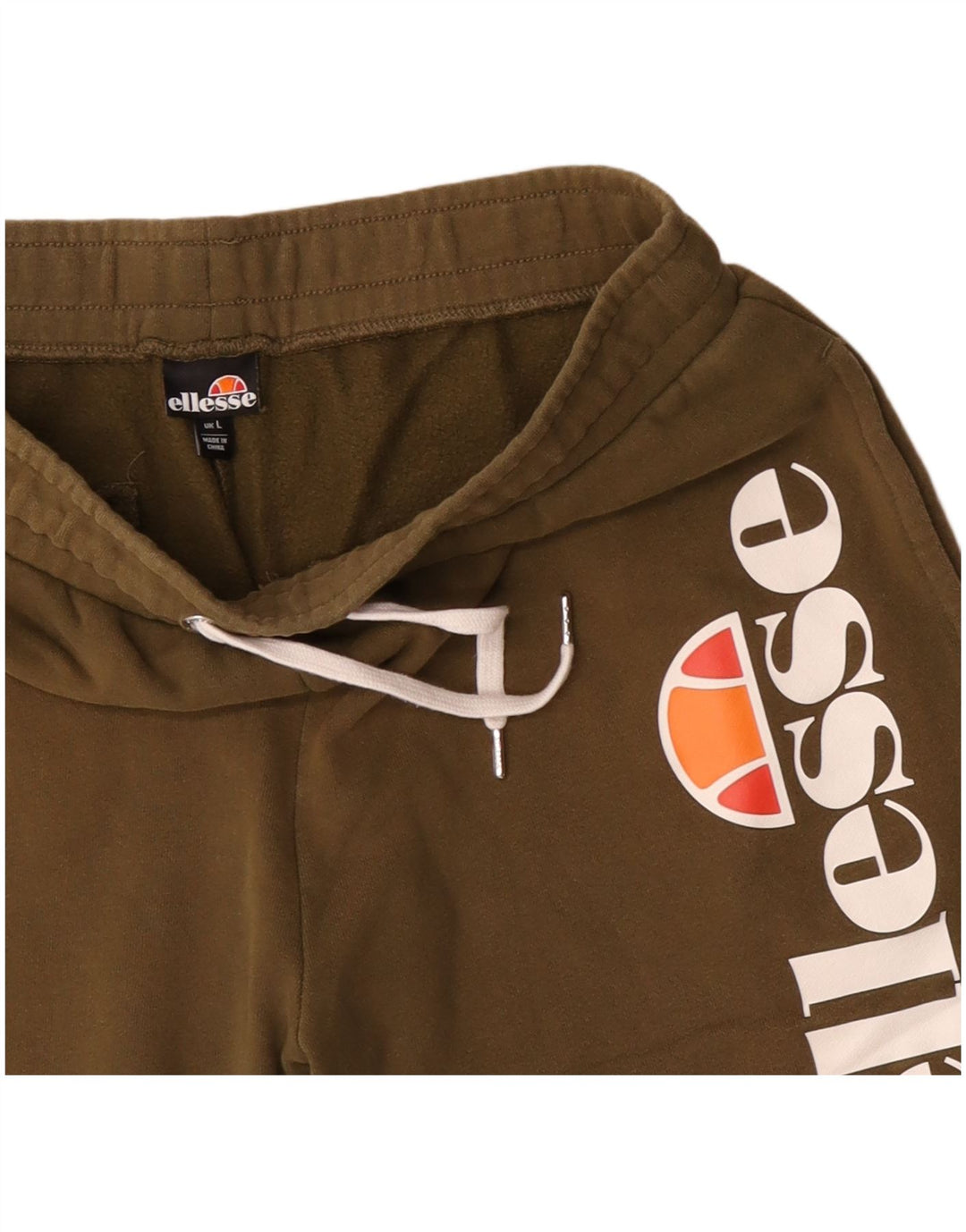 Ellesse Pantaloncini sportivi grafici da uomo di grandi dimensioni in cotone kaki
