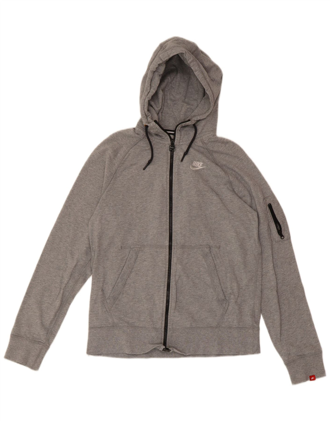 Maglione con cappuccio e zip da donna NIKE UK 12 Cotone grigio medio