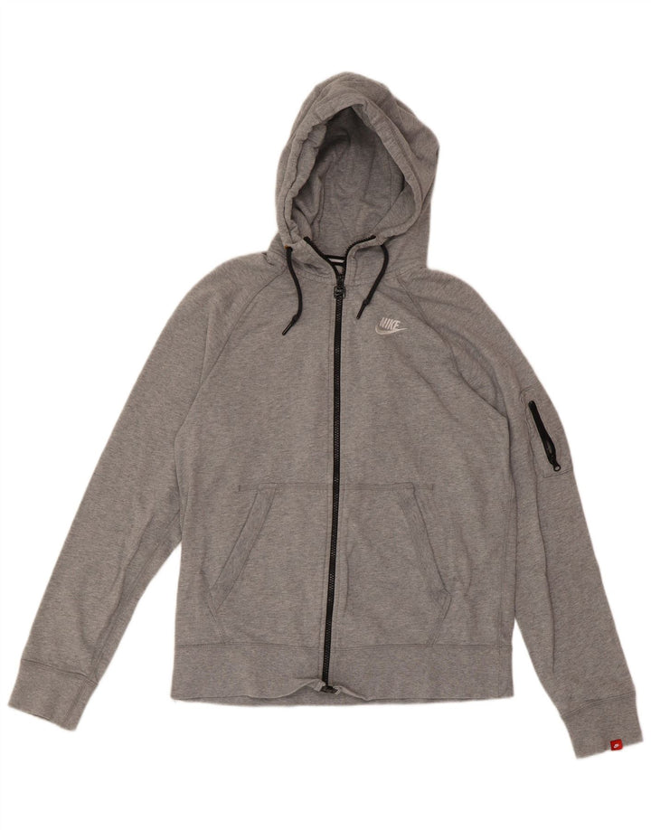 Maglione con cappuccio e zip da donna NIKE UK 12 Cotone grigio medio