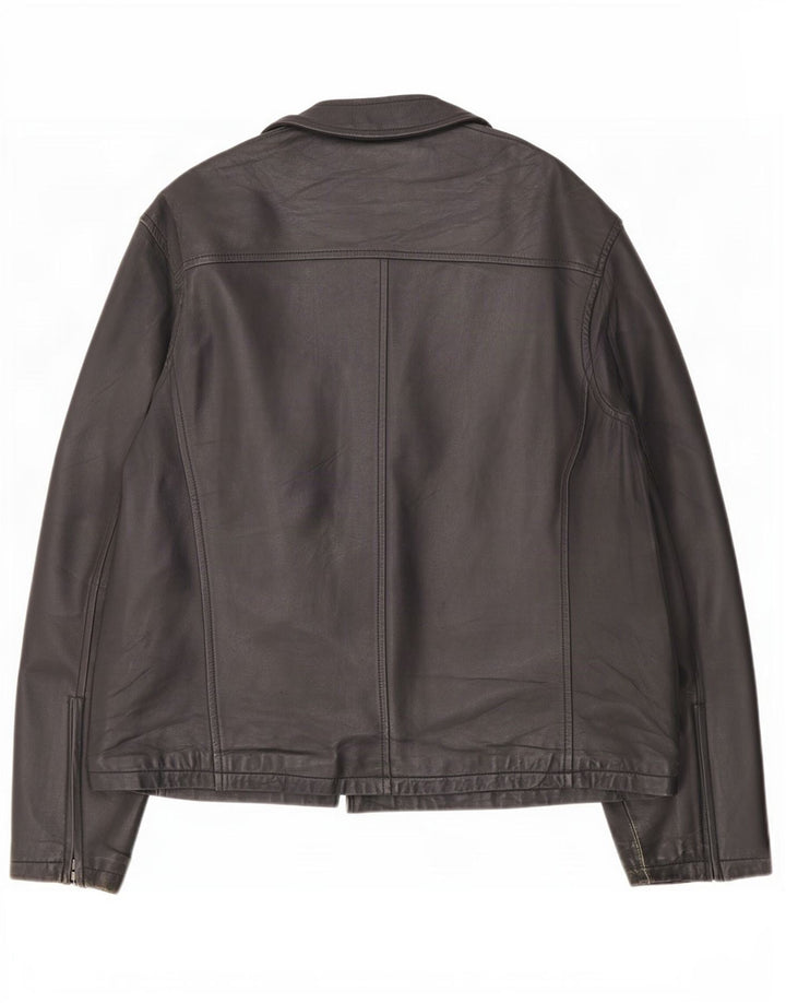 Giacca in pelle vintage da uomo UK 44 2XL Nera