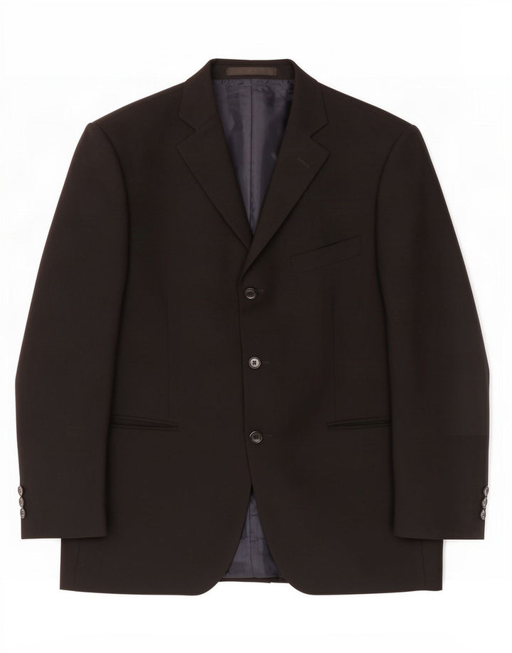 Giacca blazer a 3 bottoni da uomo Marks & Spencer UK 40 poliestere nero medio