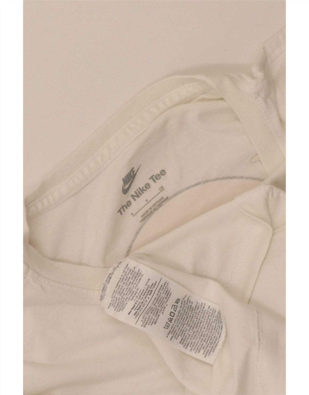 Nike Maglietta grafica da uomo a maniche lunghe piccola in cotone bianco