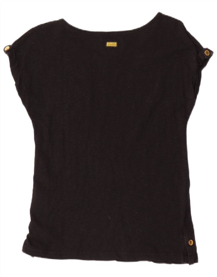 T-shirt da donna Barbour Top UK 8 piccola in cotone nero