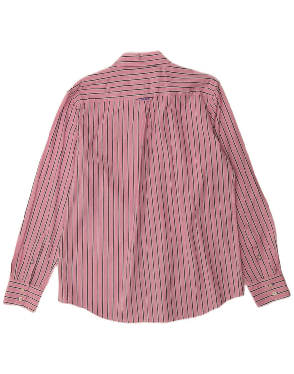 Crew Clothing Camicia da uomo dalla vestibilità classica, in cotone a righe grandi rosa