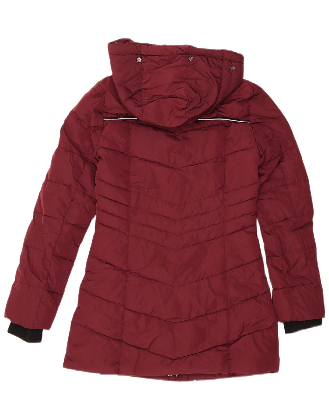 Giacca imbottita con cappuccio da donna Superdry UK 8 piccola bordeaux in poliestere