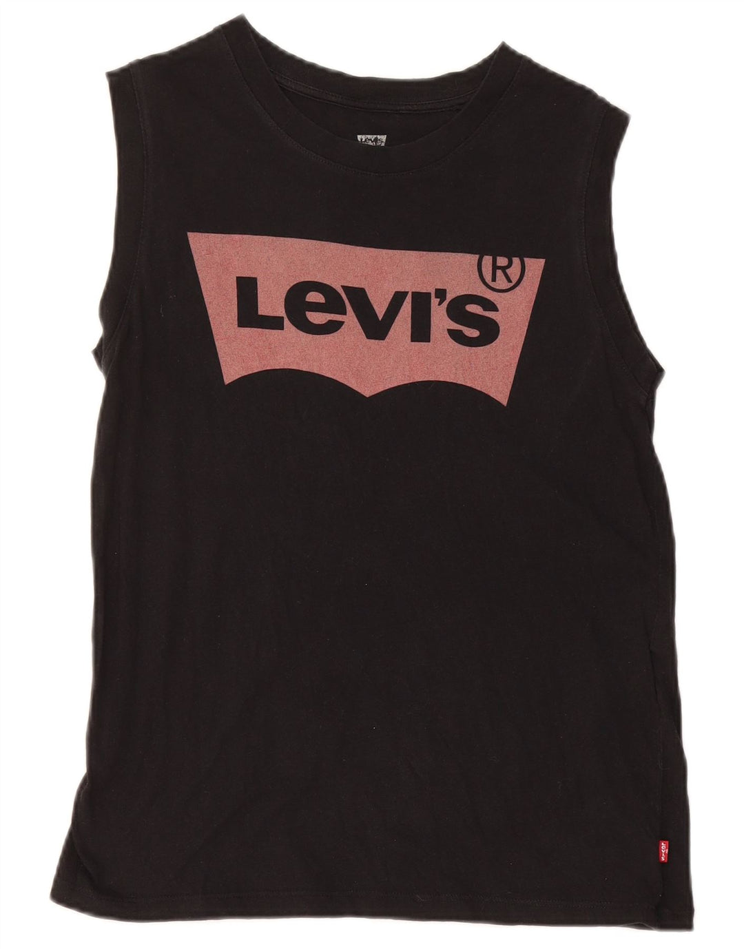 LEVI'S Womens Graphic Vest Top UK 10 Small Black Cotton
