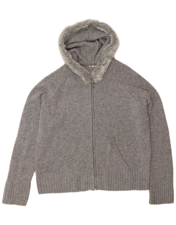 Maglione cardigan con cappuccio da donna Marks & Spencer UK 16 grande grigio