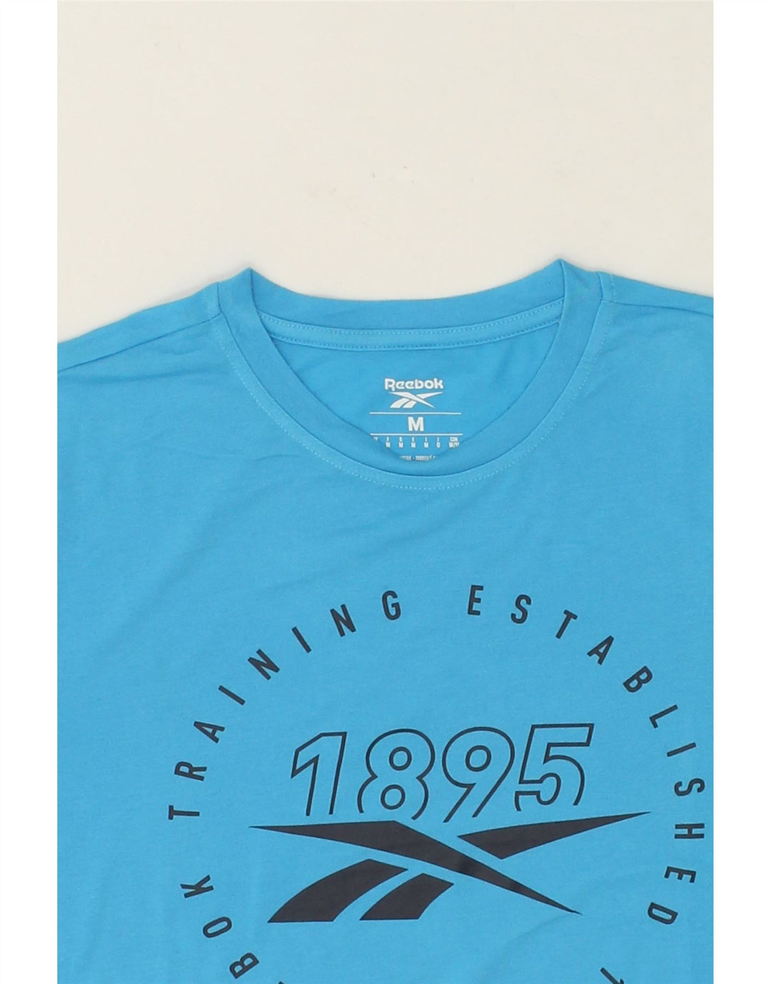 REEBOK Mens Graphic T-Shirt Top Medium Blue Polyester Vintage Reebok and Second-Hand Reebok from Messina Hembry 