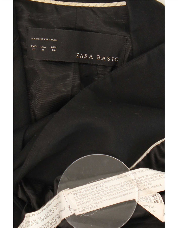 Giacca blazer a 1 bottone da donna Zara UK 12 poliestere nero medio
