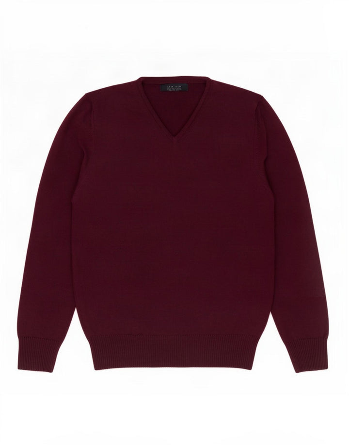Maglione Zara da uomo con scollo a V viola medio