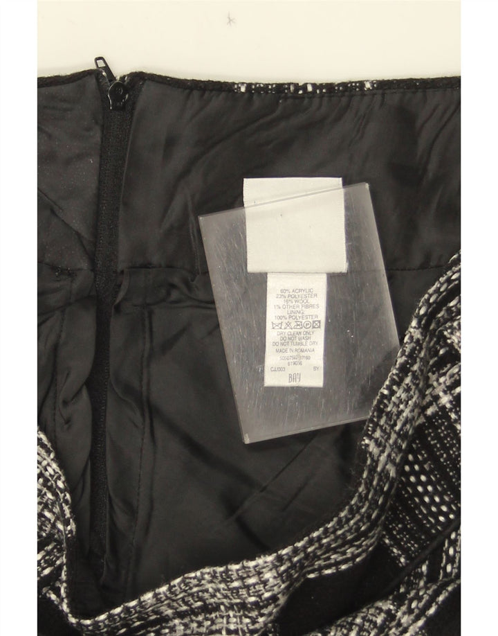 Gonna a trapezio da donna Bay UK 12 media W30 acrilico a quadri nero