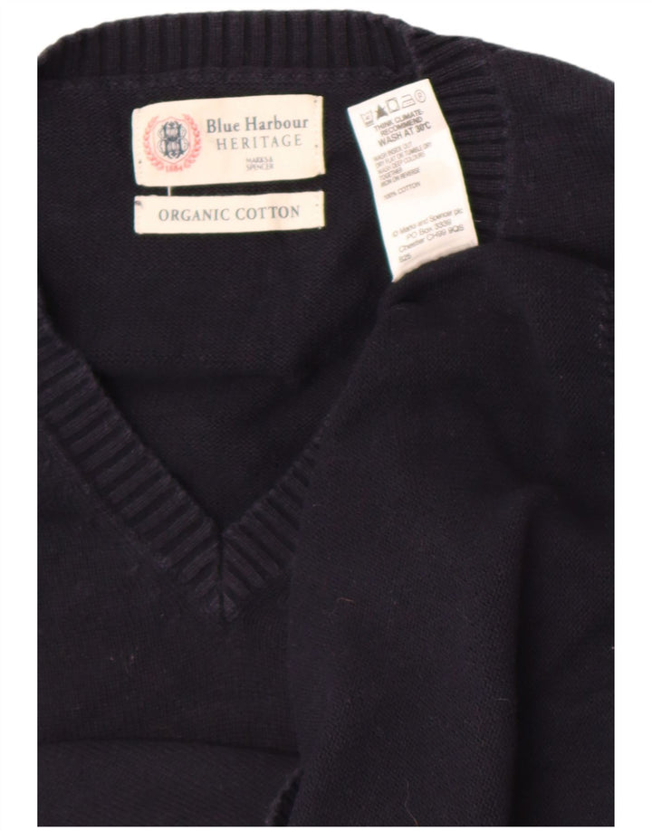 Canotta da uomo Marks & Spencer Blue Harbour Canotta grande in cotone blu navy