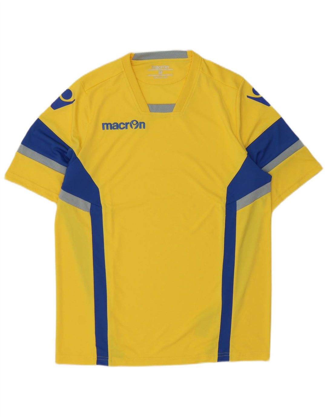 T-shirt grafica da uomo Macron Top in poliestere color block giallo medio
