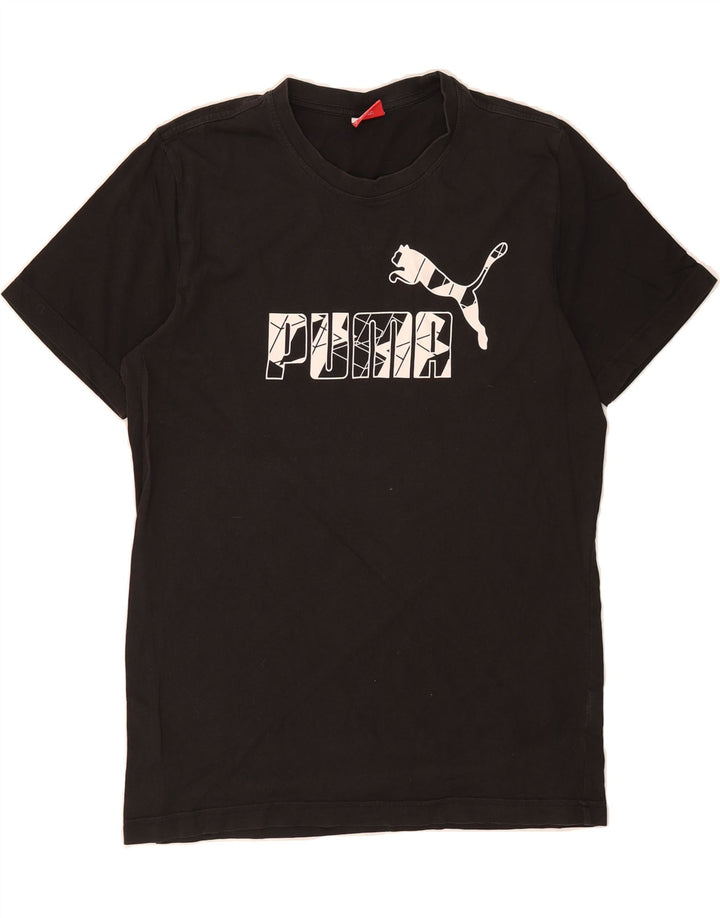 PUMA Mens Graphic T-Shirt Top Medium Black Vintage Puma and Second-Hand Puma from Messina Hembry 