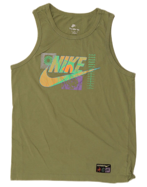 T-shirt grafica da uomo Nike Top in cotone verde medio