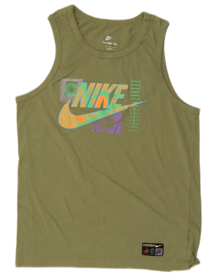 T-shirt grafica da uomo Nike Top in cotone verde medio