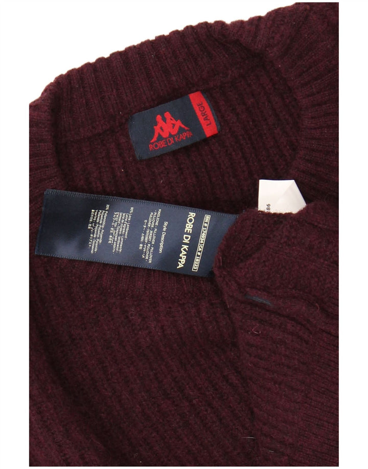 Maglione maglione girocollo oversize da donna KAPPA UK 16 grande lana marrone