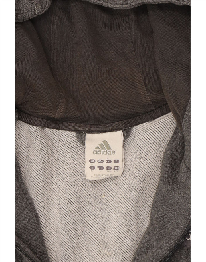 ADIDAS Mens Climalite Zip Hoodie Sweater Large Grey Cotton