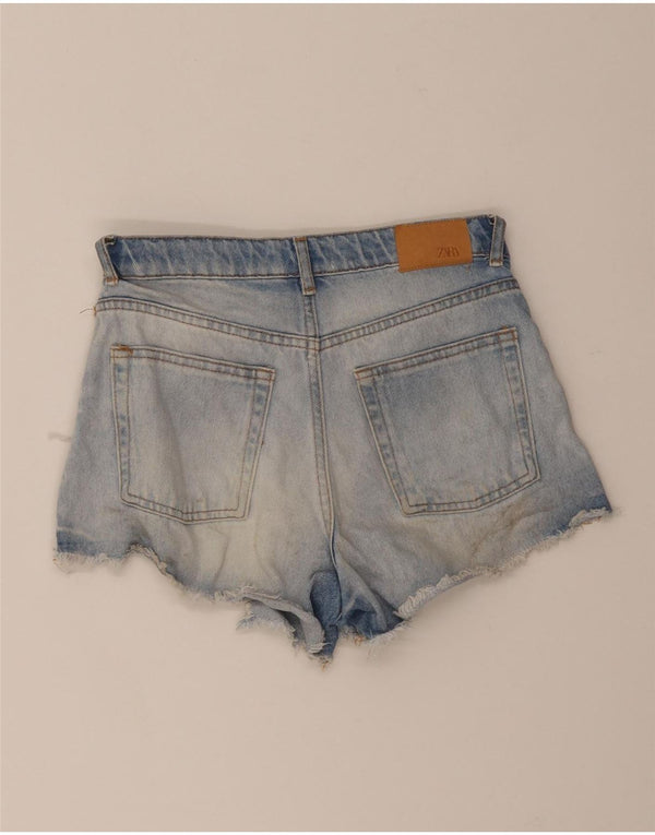 Pantaloncini di jeans invecchiati Zara per ragazze 13-14 anni W26 Blu