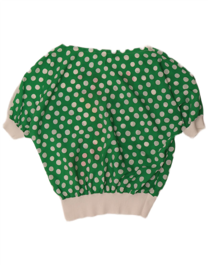 Mario Pucci Cecconi Camicetta grafica da donna Top IT 44 Medium White Pois