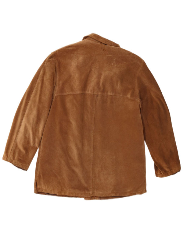 Vintage Womens Suede Jacket IT 42 Medium Brown Leather
