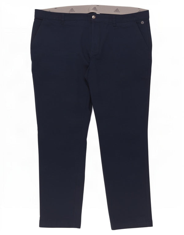 Pantaloni chino slim da uomo Adidas W40 L32 poliestere blu navy