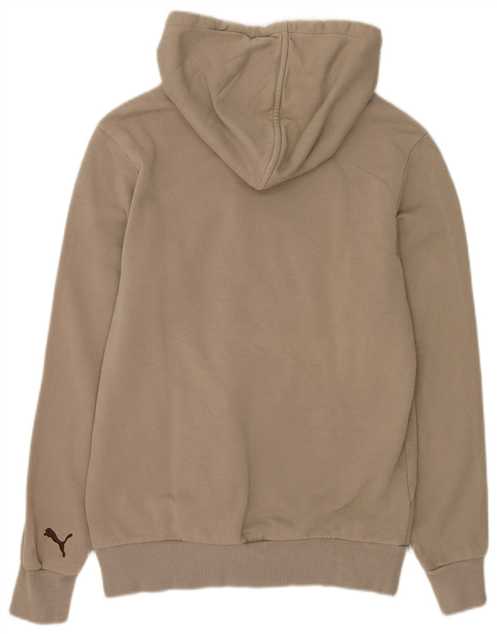 Felpa con cappuccio grafica da uomo Puma piccola in cotone beige