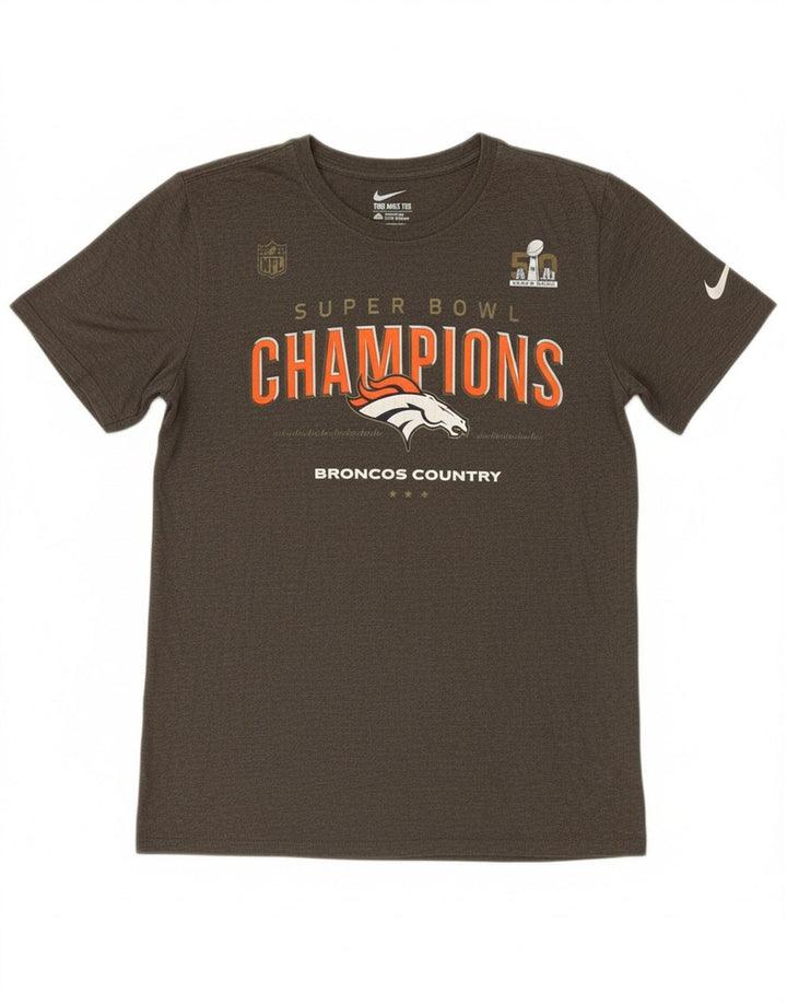 NIKE Mens Denver Broncos Graphic T-Shirt Top Small Grey Cotton
