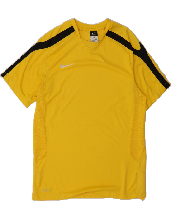 NIKE Mens Dri Fit T-Shirt Top Medium Yellow Colourblock Polyester Vintage Nike and Second-Hand Nike from Messina Hembry 