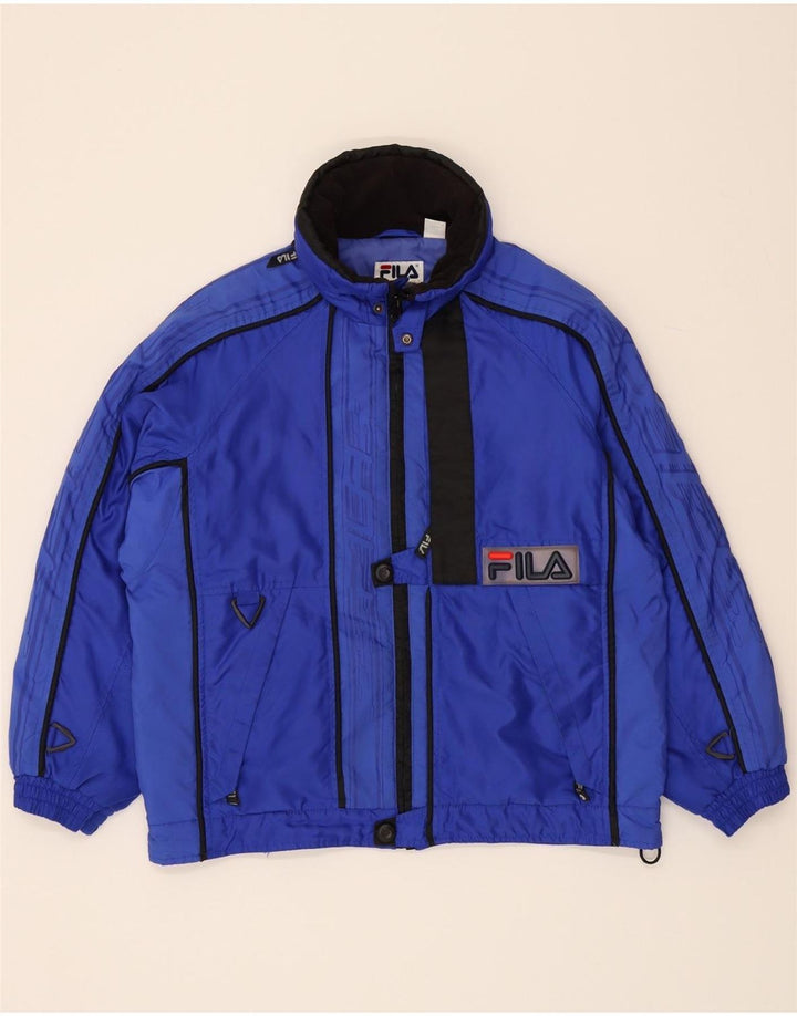 FILA Boys Padded Jacket 14-15 Years Medium Blue Polyester Vintage Fila and Second-Hand Fila from Messina Hembry 