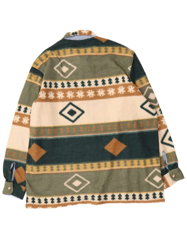 Giacca in pile da uomo Alley & Sons UK 42 XL Verde geometrico