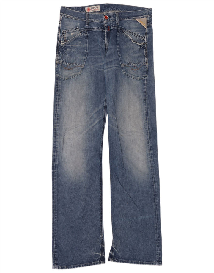 Replay Jeans Bootcut da uomo W33 L36 in cotone blu