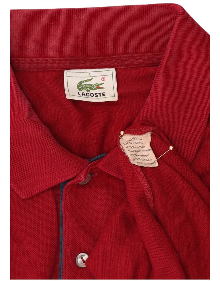 Polo da uomo LACOSTE taglia 6 XL in cotone rosso