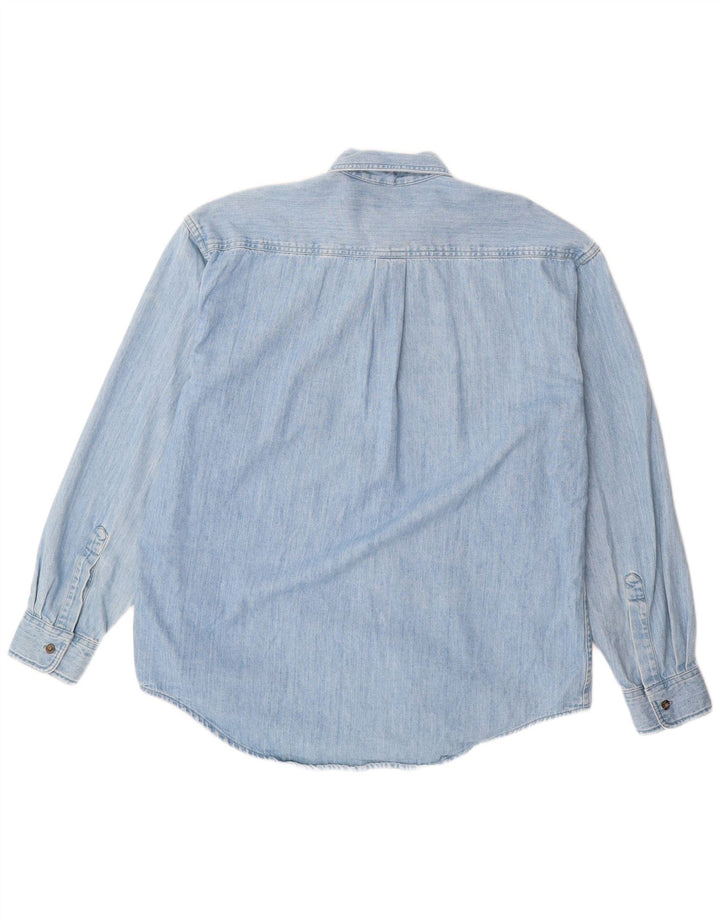 Camicia di jeans da uomo L.L.Bean grande in cotone blu