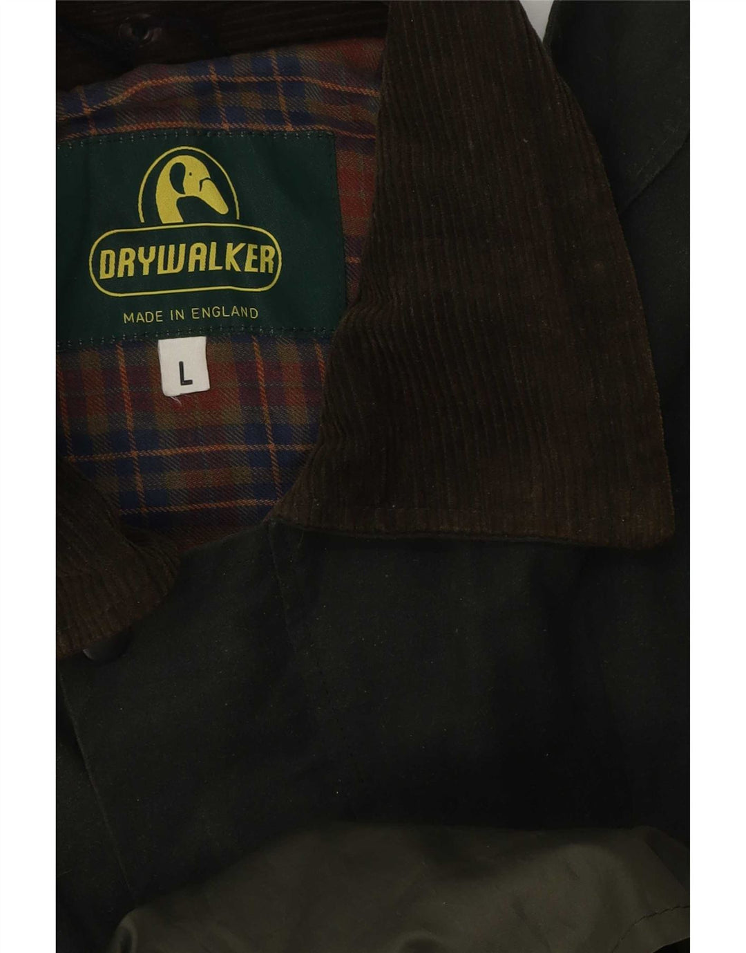 Giacca vintage da uomo in cotone cerato UK 40 grande verde
