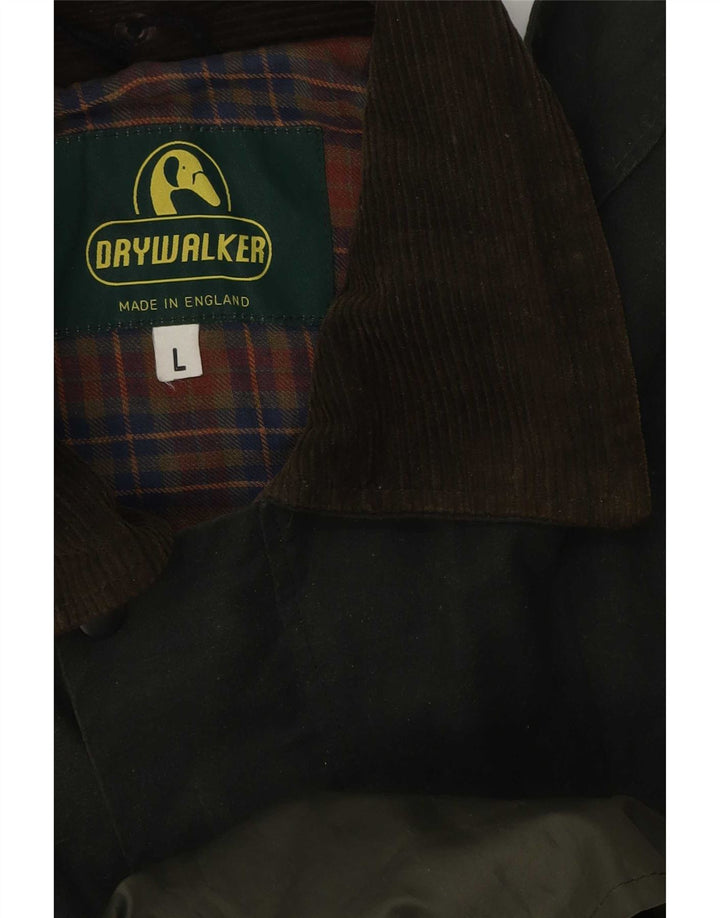Giacca vintage da uomo in cotone cerato UK 40 grande verde