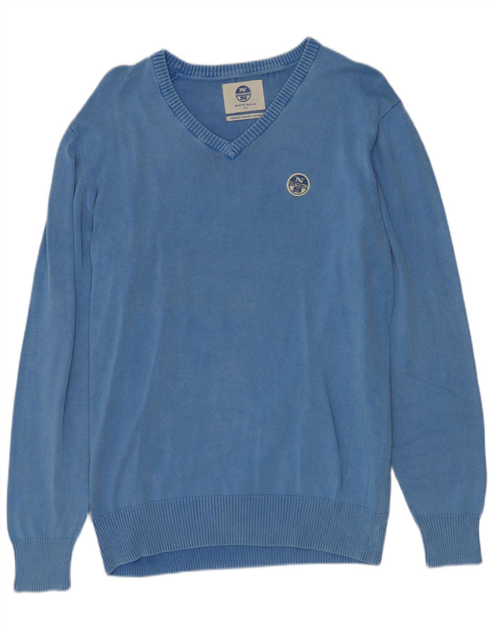 Maglione da uomo con scollo a V North Sails XL in cotone blu