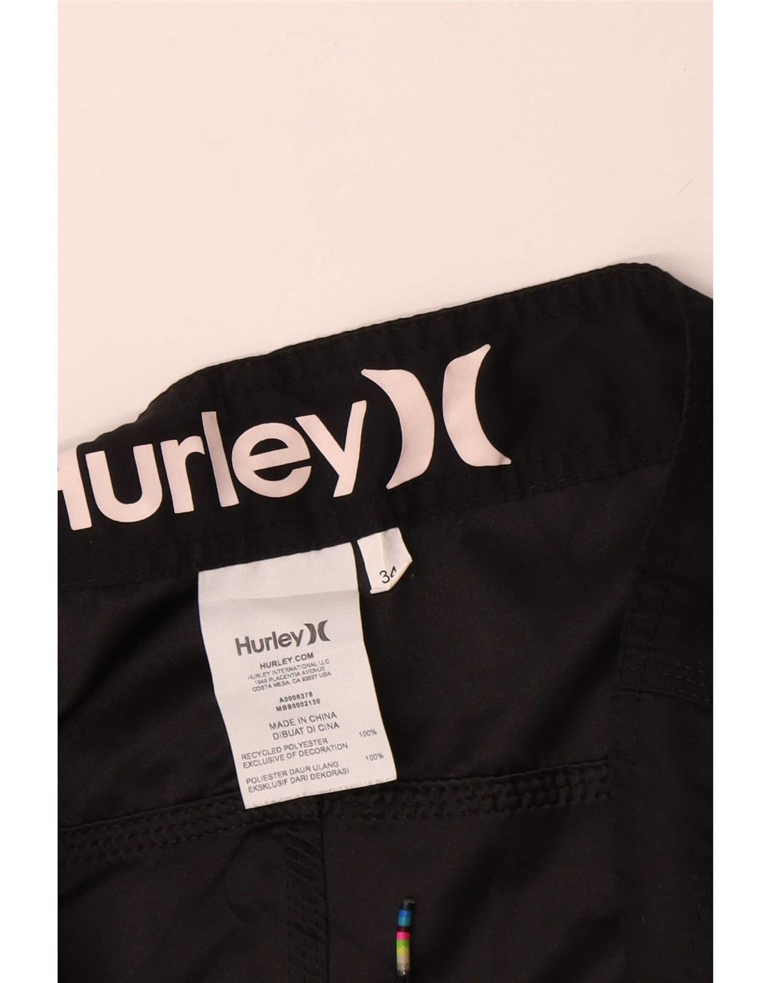 Pantaloncini da bagno da uomo Hurley grandi neri in poliestere