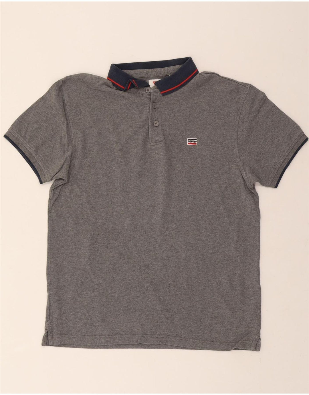 LEVI'S Mens Polo Shirt Medium Grey Vintage Levi's and Second-Hand Levi's from Messina Hembry 