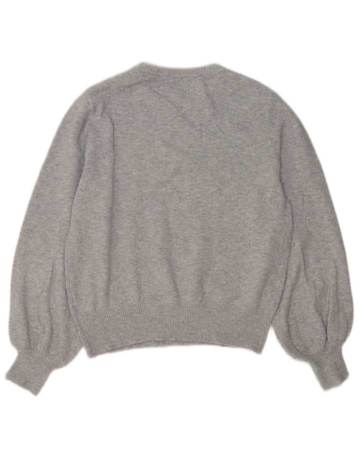 JACK WILLS Maglione maglione girocollo oversize da donna UK 8 piccolo grigio
