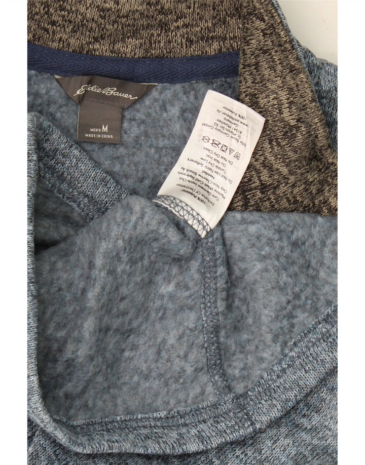 EDDIE BAUER Mens Zip Neck Sweatshirt Jumper Medium Grey Flecked Polyester Vintage Eddie Bauer and Second-Hand Eddie Bauer from Messina Hembry 
