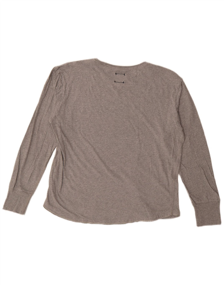 Top oversize da donna Champion a maniche lunghe UK 10 piccolo cotone grigio
