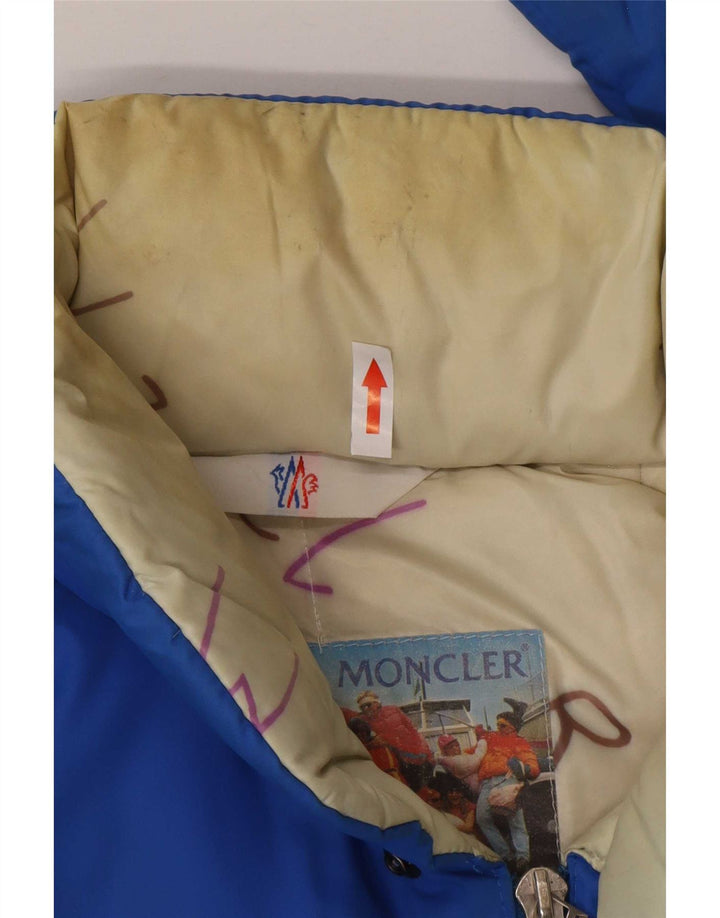 Moncler Giacca imbottita con cappuccio da uomo taglia 3 grande blu in poliammide