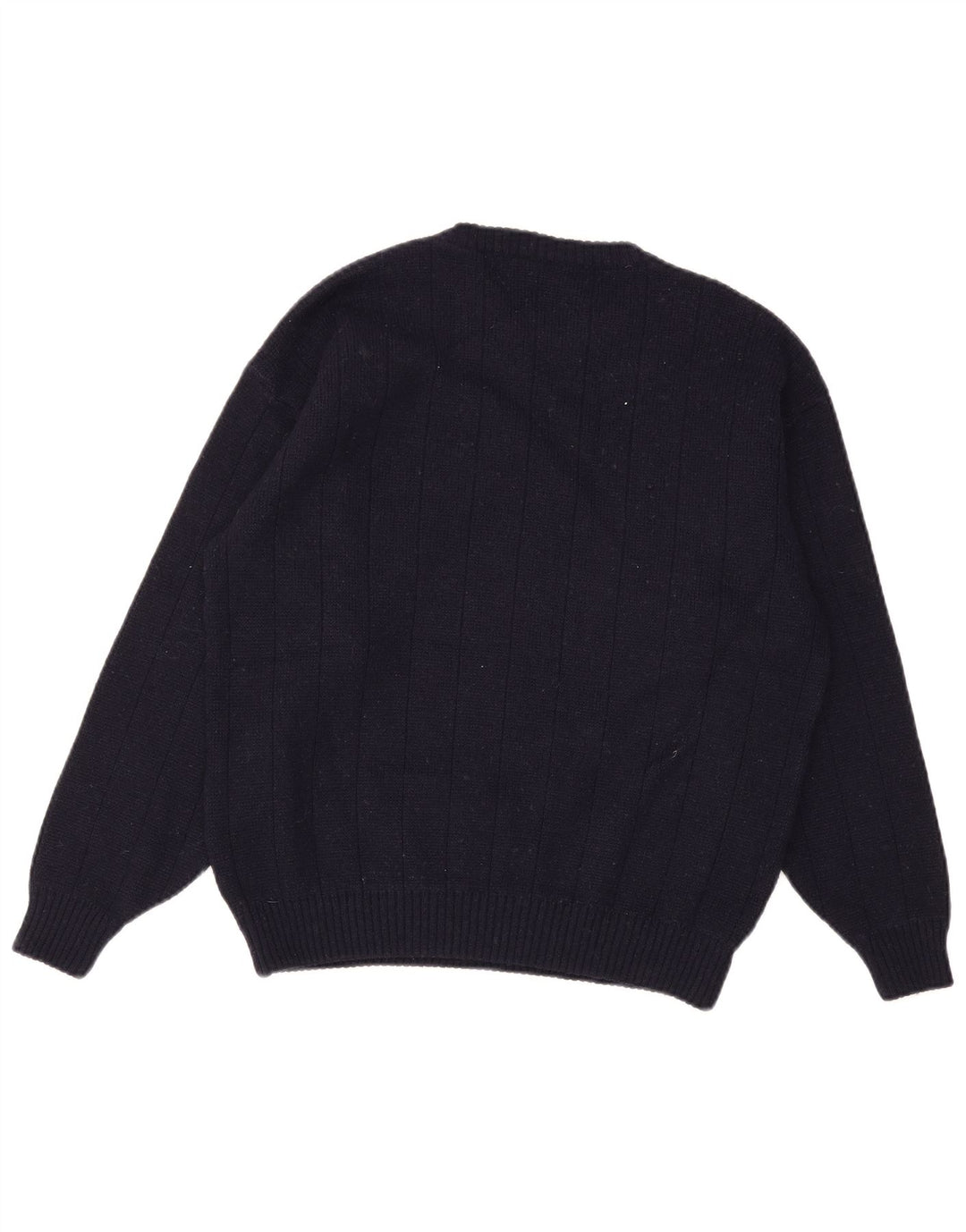 Maglione maglione girocollo da uomo vintage blu navy medio