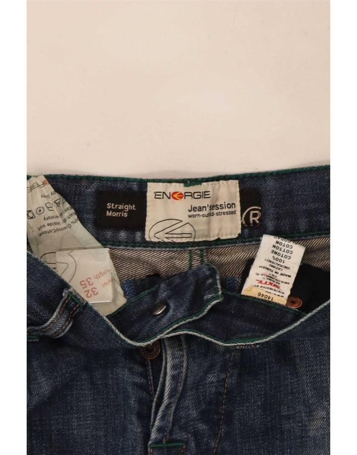 Jeans dritti da uomo Morris W32 L32 in cotone blu Energie