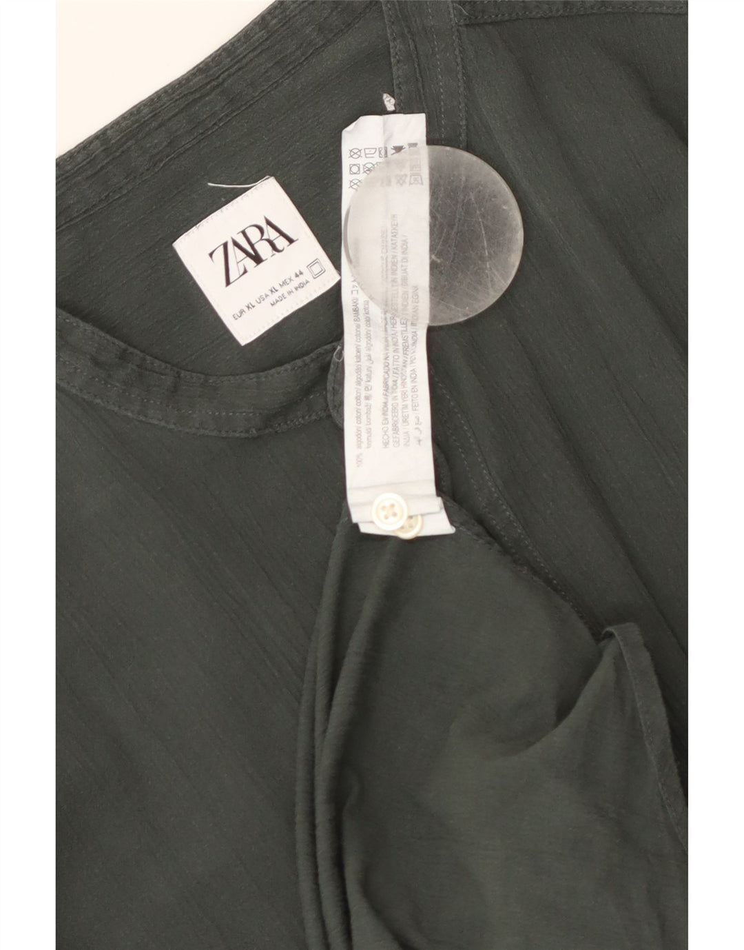Camicia Zara da uomo XL in cotone kaki