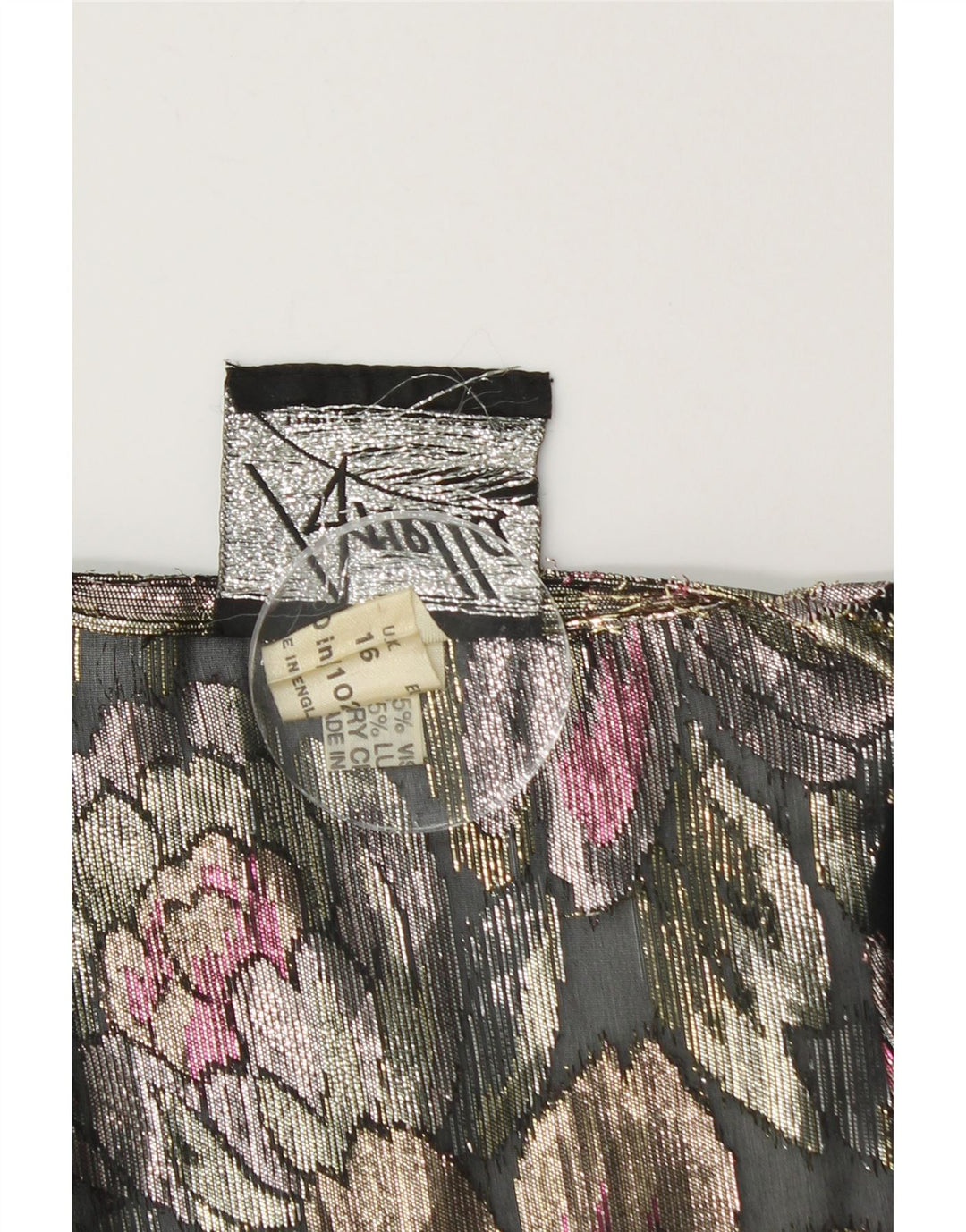 ARELLA Top cardigan corto da donna UK 16 Grande floreale multicolore