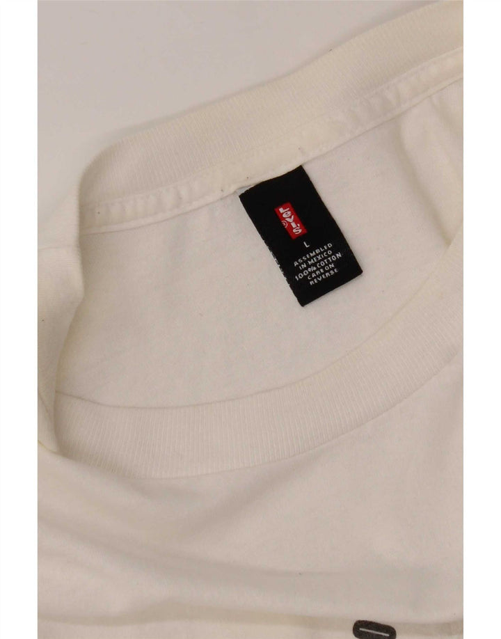 T-shirt grafica da uomo Levi's Top grande in cotone bianco